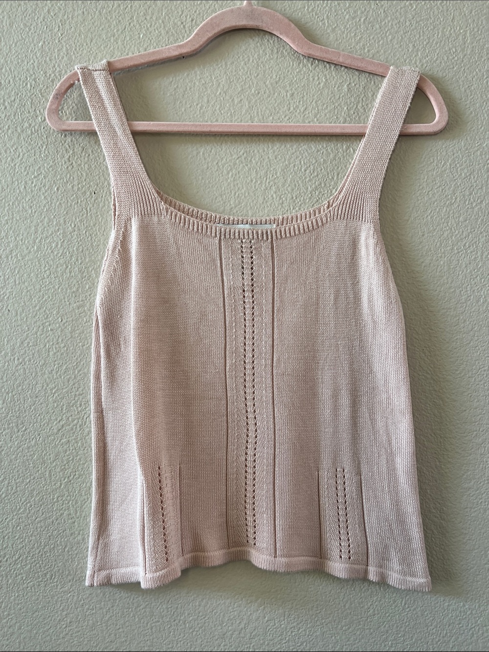 Joseph A Light Pink Knit Square-Neck Tank